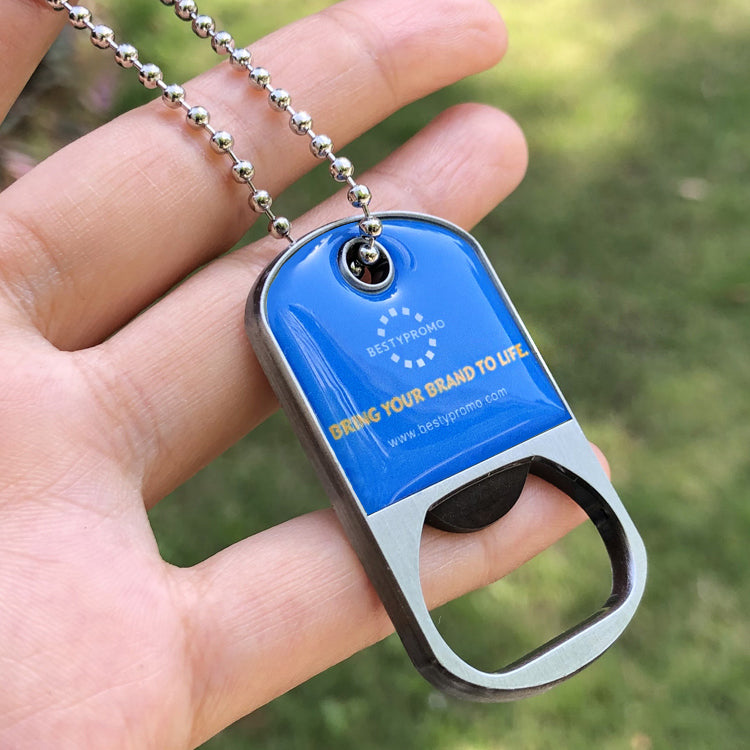 Custom Dog Tag Metal Keychain Bottle Opener